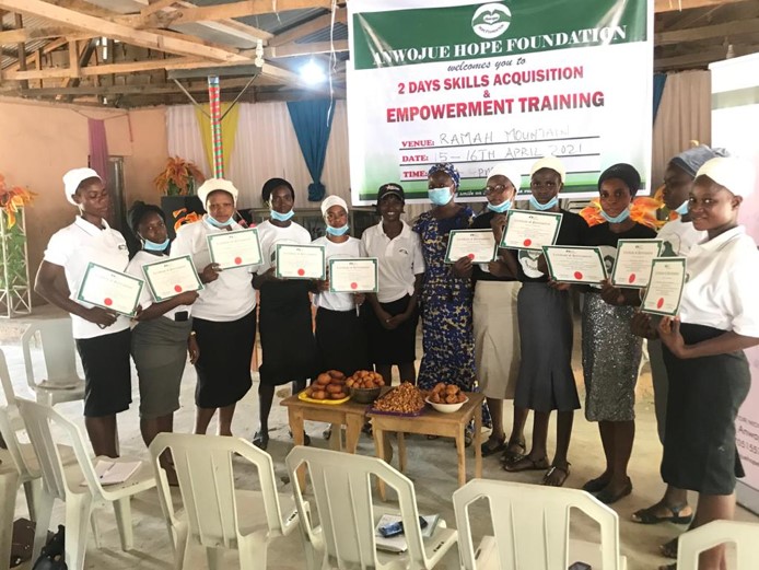 AHF Team organized 2 days skills acquisition and empowerment program for ten vulnerable women in Odeda local Government of Ogun State.